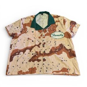 Men's Casual Button Down Shirt - Brown and Green